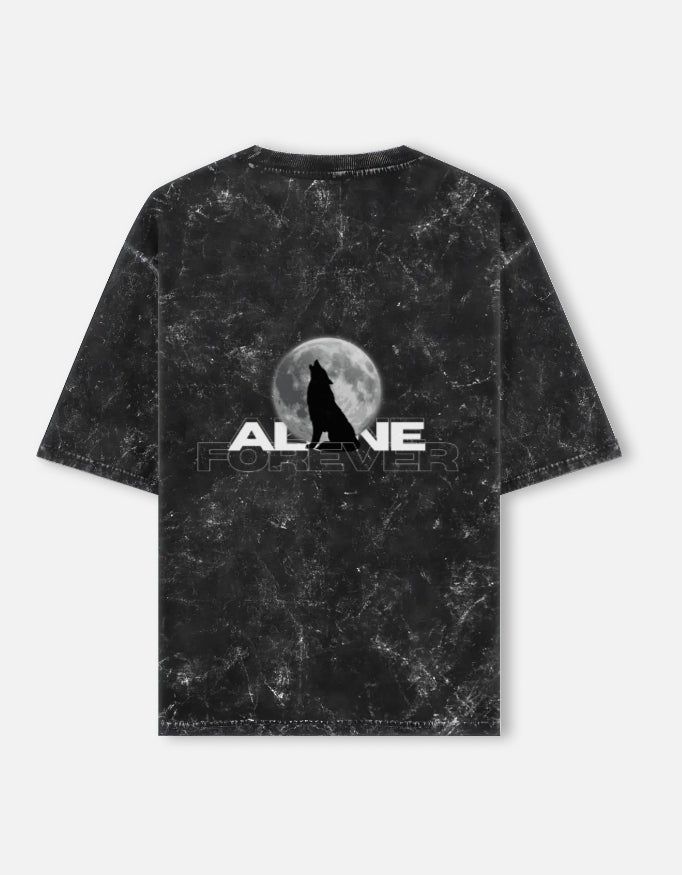 Curse Eclipse Duality Acid-Wash Unisex Oversized Tee