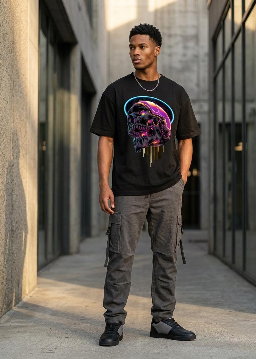 Halo X Neon Skull Unisex Supima T-Shirt