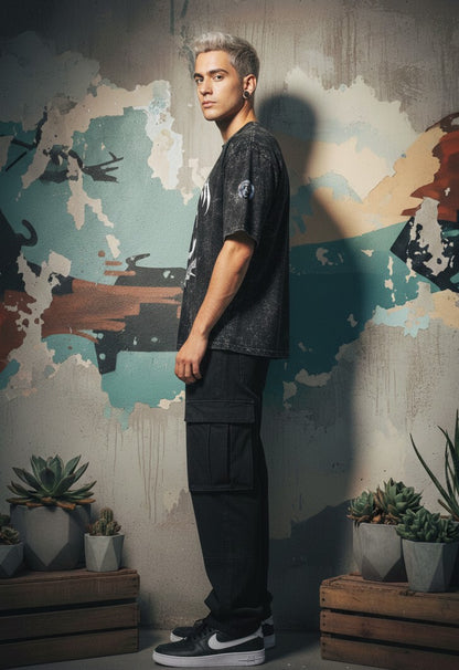 Afterdeath X Bite Me Unisex Acid-Washed Oversized Tee